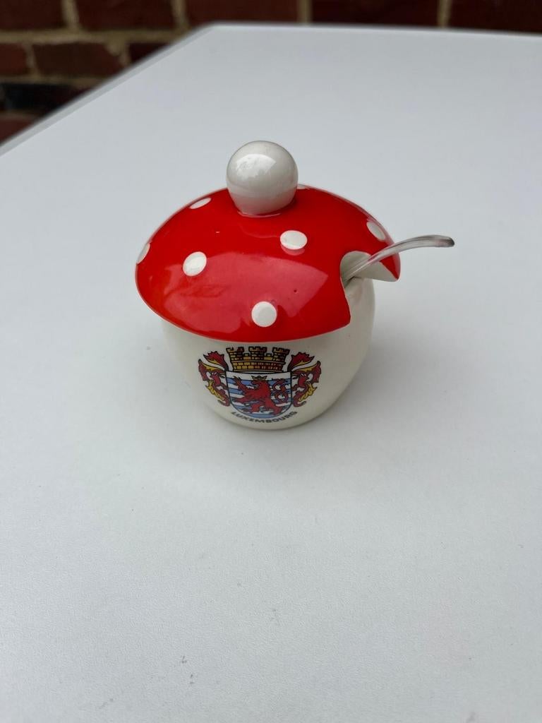 Goebel mosterdpotje paddenstoel Luxemburg, Ophalen of Verzenden, Zo goed als nieuw
