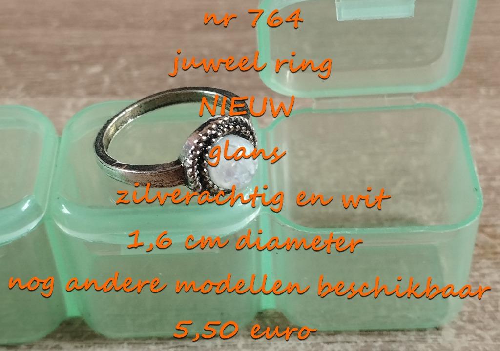 764. Juweel : ring , NIEUW , verzending inbegrepen, Overige materialen, Verzenden, Wit, Nieuw