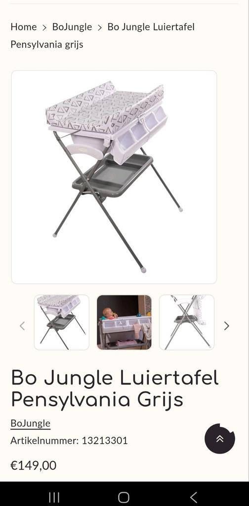 Bo Jungle Luiertafel en bad in 1 Pensylvania grijs, Kinderen en Baby's, Ophalen