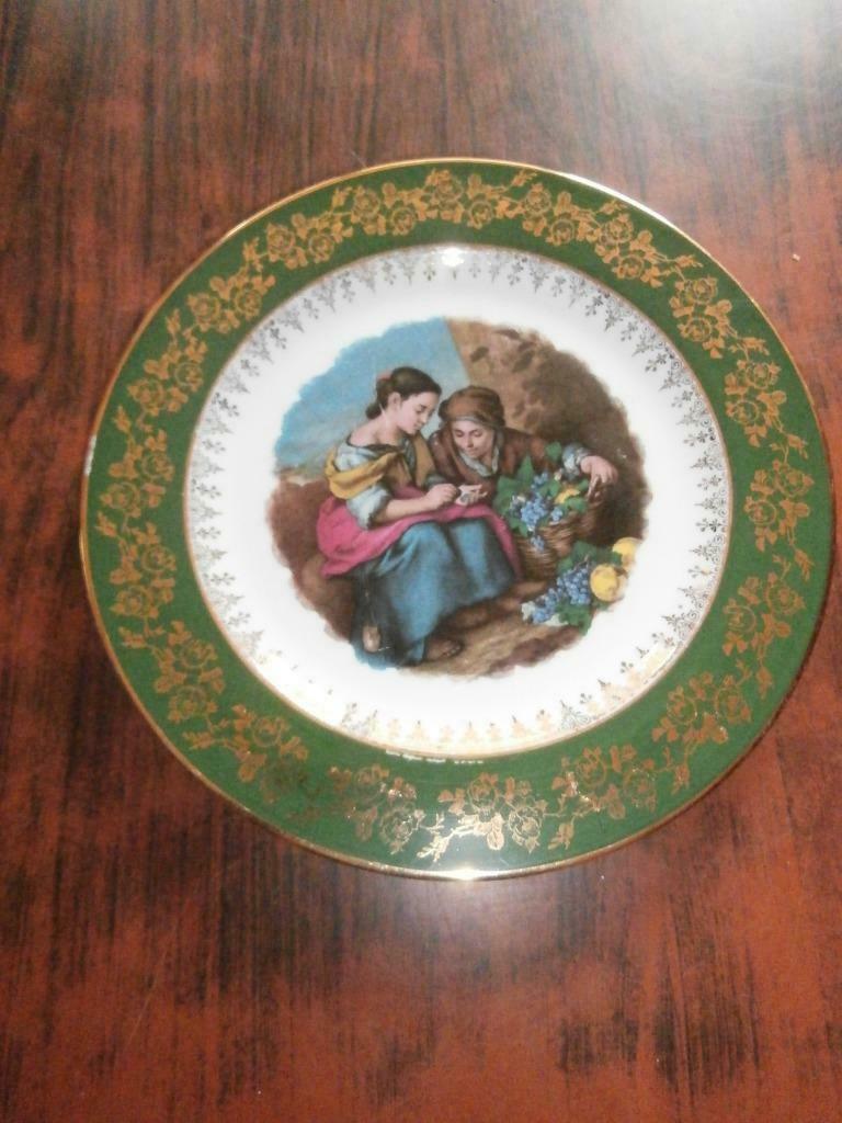 Assiette Cueilleurs de raisins, Enlèvement, Utilisé, Porcelaine