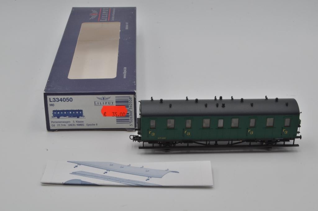NMBS/SNCB Rijtuig 3e klasse (Liliput-Bachmann), Hobby en Vrije tijd, Modeltreinen | H0, Zo goed als nieuw, Wagon, Gelijkstroom of Wisselstroom