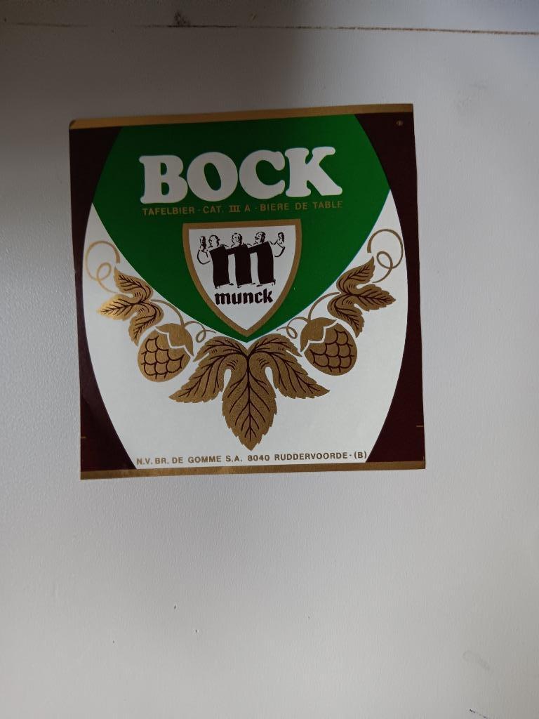 6 verschillende bieretiketten Munck Ruddervoorde, Verzamelen, Ophalen of Verzenden, Gebruikt, Overige typen