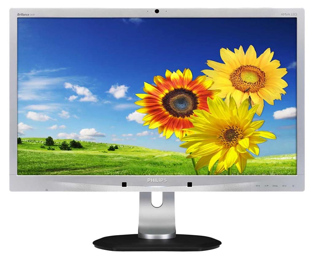 Ecran 24" Philips Brillance 241P avec webcam intégrée, 3 à 5 ms, Philips, DVI, 61 à 100 Hz