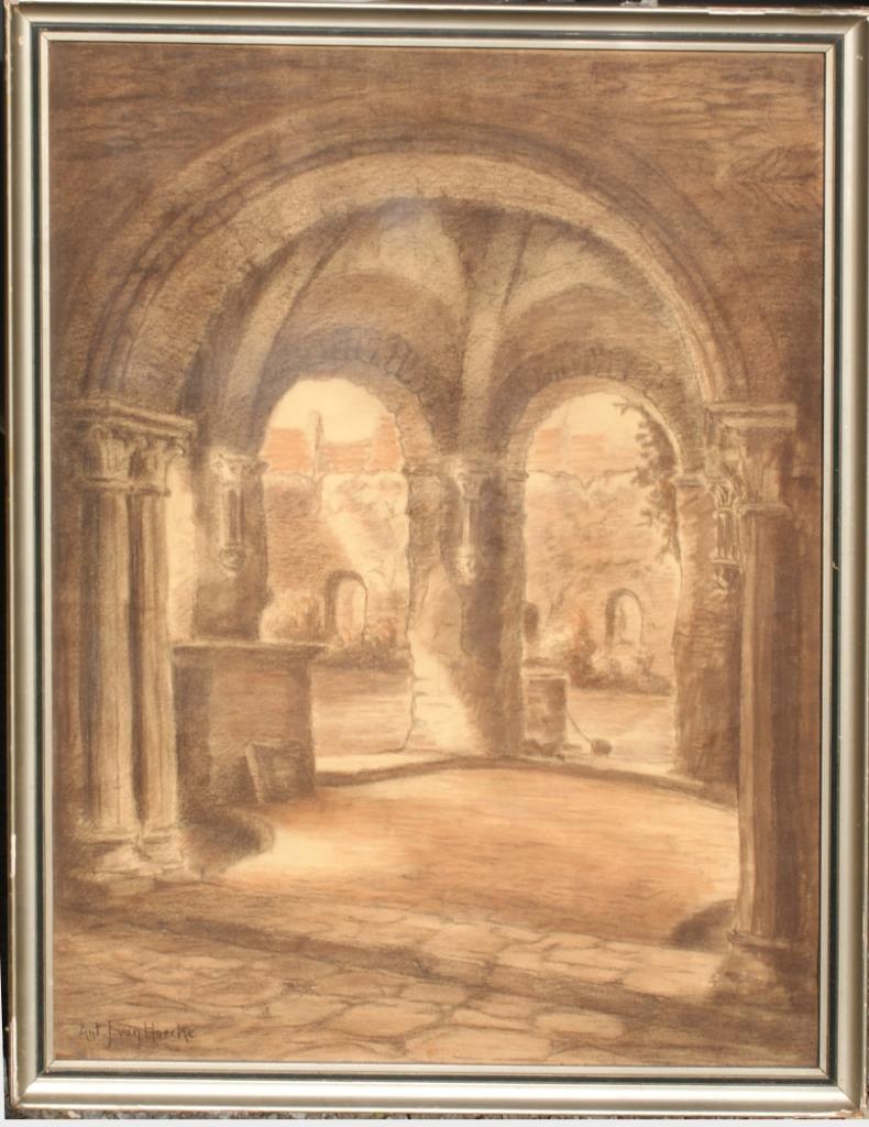 Antoon J. Van Hoecke (1899-1991: Abdijzicht (55 x 70 cm), Enlèvement ou Envoi