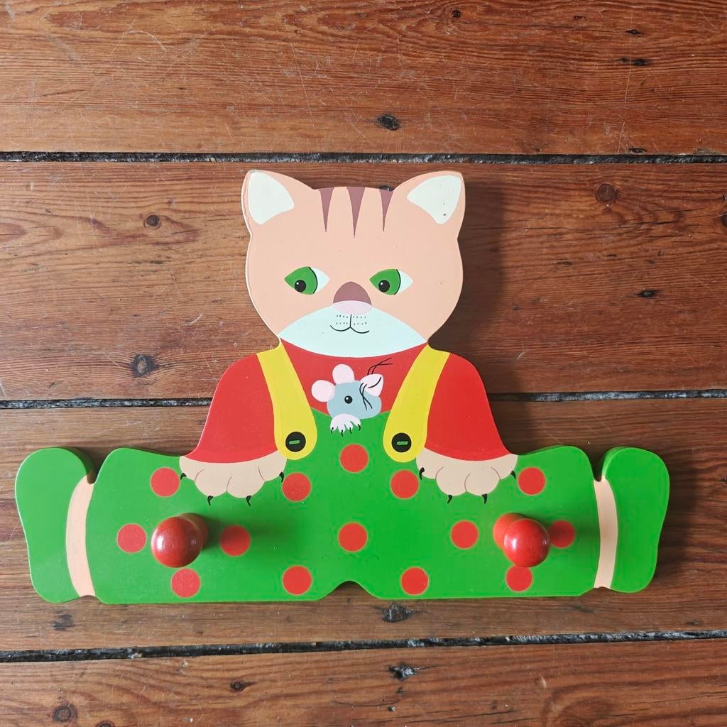 porte manteau en bois chat souris, Autres marques, Comme neuf, Multicolore, Enlèvement