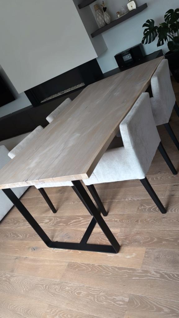 Eettafel, Huis en Inrichting, Ophalen, 100 tot 150 cm, Eikenhout, 200 cm of meer