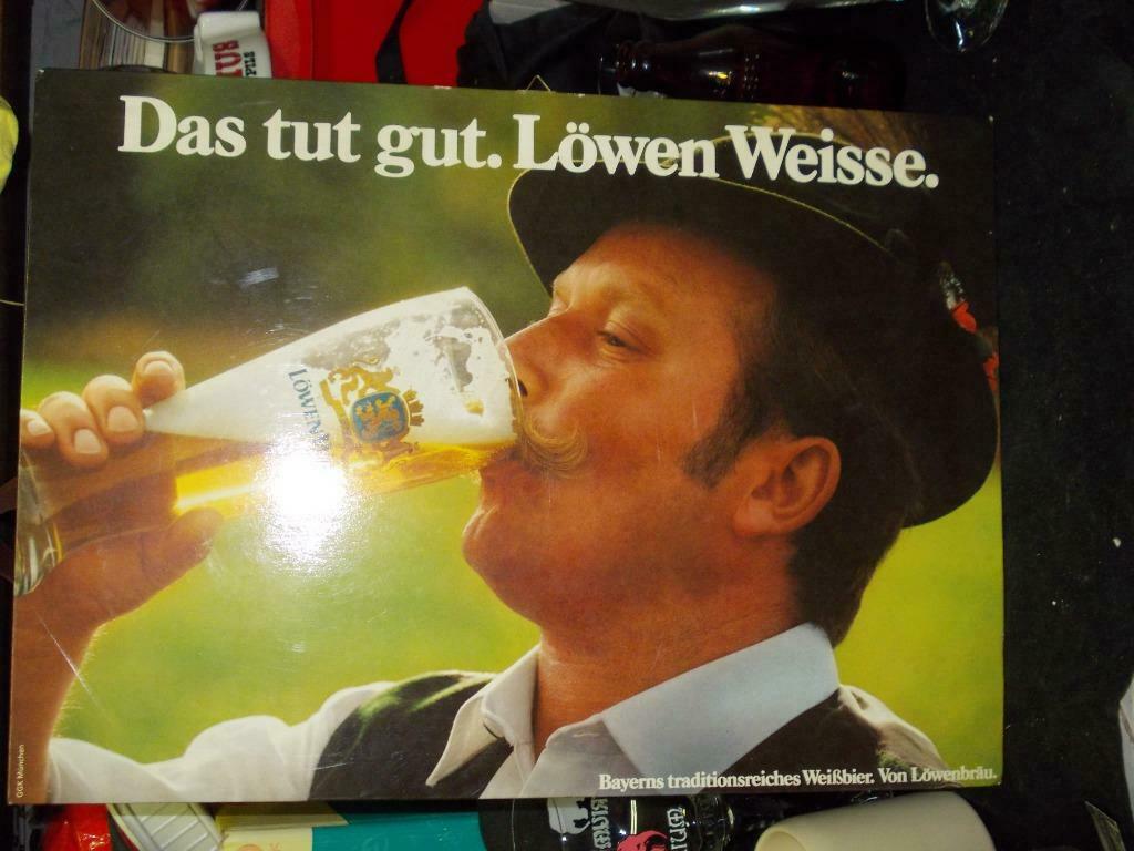 Beersign.Kartonnen Reclame.Lowen Weisse, Enlèvement ou Envoi, Utilisé, Panneau publicitaire