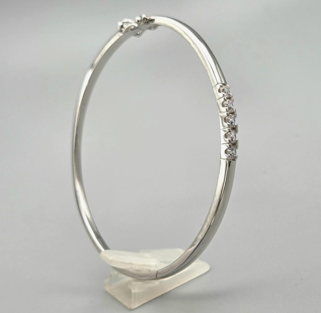 Zilveren slavenarmband met zirkonia's. 2025/683, Verzenden, Nieuw, Zilver, Zilver