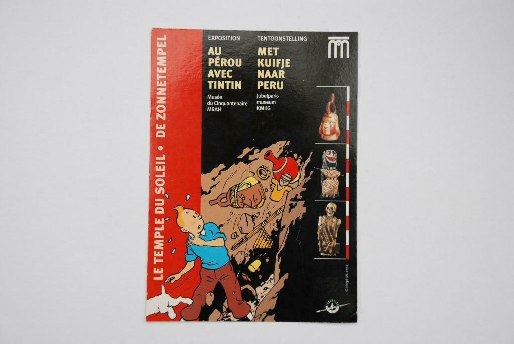 Carte postale - AU PEROU AVEC TINTIN - exposition Cinquanten, Collections, Enlèvement ou Envoi, 1980 à nos jours, Non affranchie