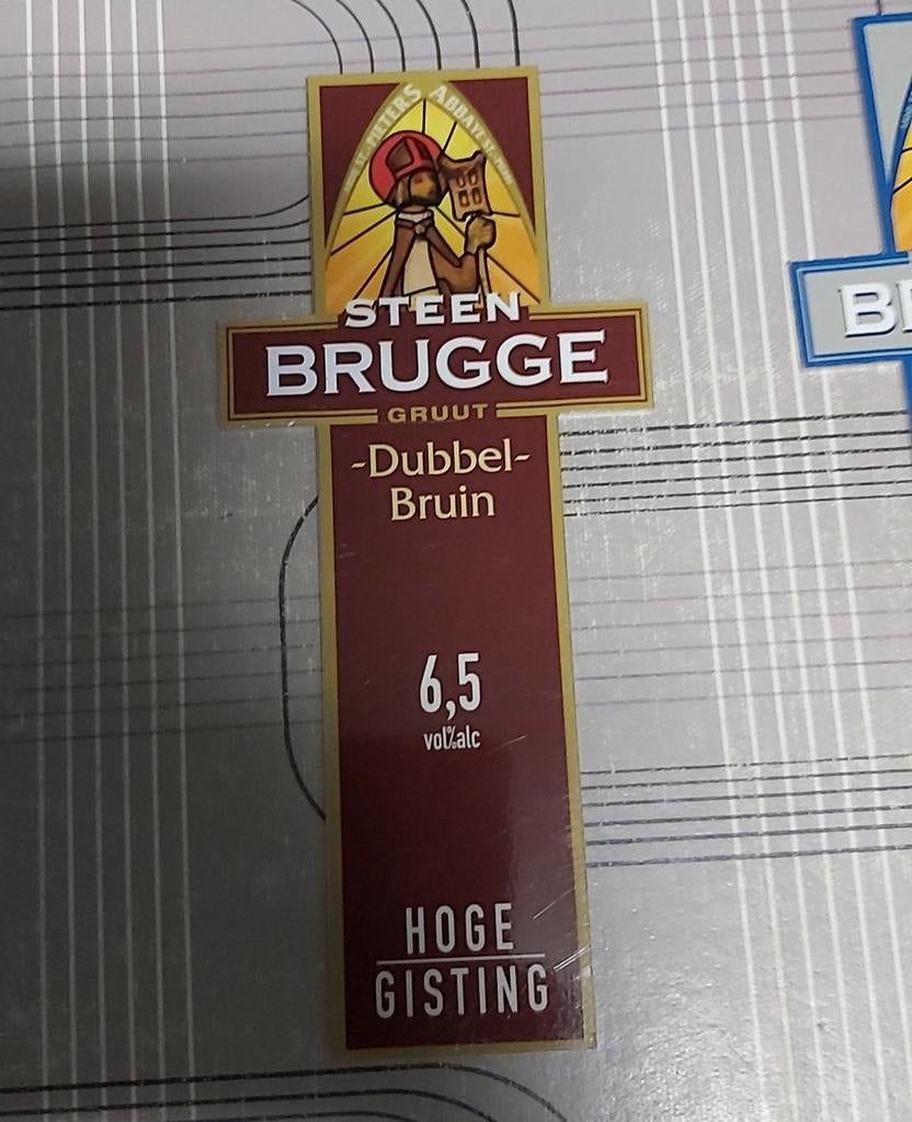 Steenbrugge opzet tap reclame dubbel bruin, Verzamelen, Biermerken, Ophalen of Verzenden