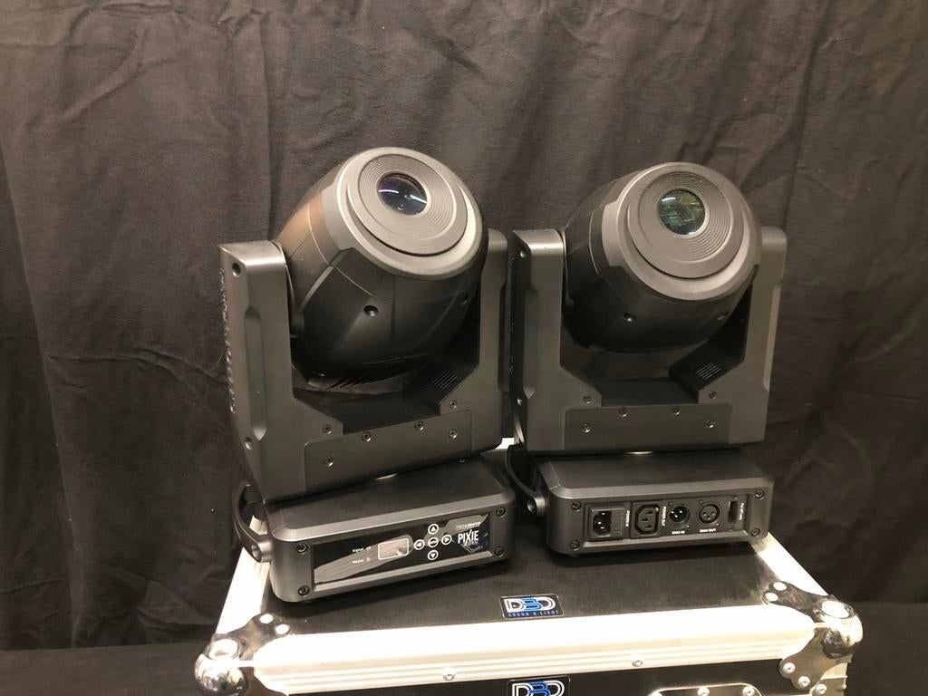 2x Prolights Pixiespot moving head in flightcase, Ophalen, Zo goed als nieuw