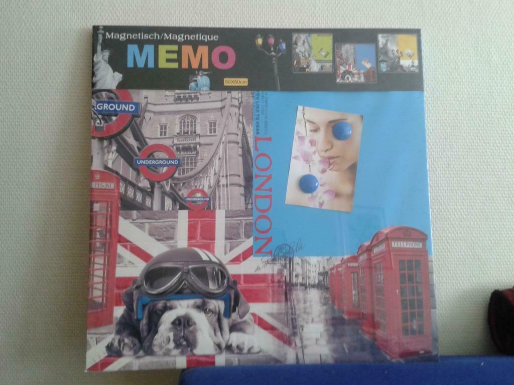 2x magnetisch memobord - canvas - Parijs en Londen, Enlèvement ou Envoi, Neuf