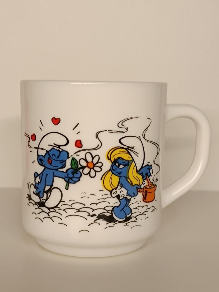 Smurfen Peyo Arcopal 1983 vintage mok, Verzamelen, Smurfen, Ophalen of Verzenden