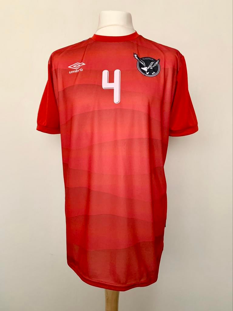 Namibia 2019-2020 home #4 match worn Umbro football shirt, Taille M, Enlèvement ou Envoi, Utilisé, Maillot