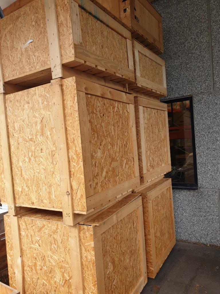 houten kisten kist krat 102x107xH116 cm pallet box, Enlèvement, Comme neuf