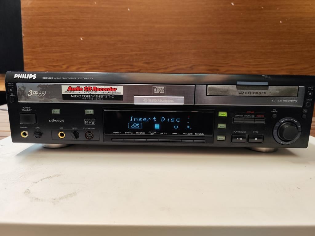 Philips CDR 820 CD-recorder – 3-schijfwisselaar + MP3., Enlèvement