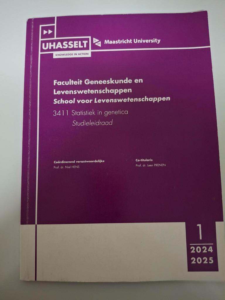 Statistiek in genetica, Boeken, Studieboeken en Cursussen, Ophalen, Zo goed als nieuw
