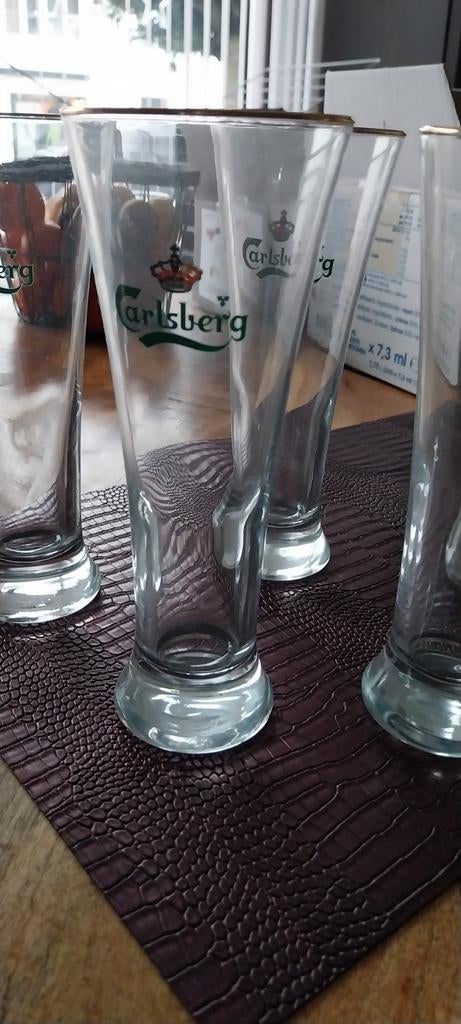 5 bierglazen carlsberg, Ophalen, Zo goed als nieuw