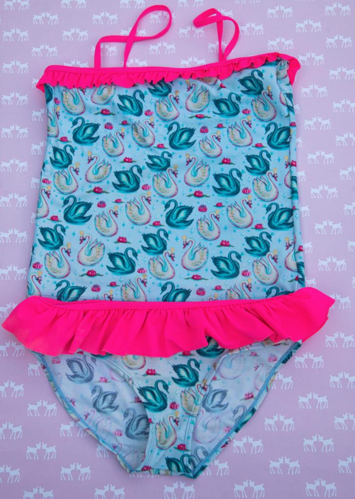 Tankini (bikini – badpak) Mim Pi zwanen Maat 152, Kinderen en Baby's, Kinderkleding | Kinder-zwemkleding, Tankini, Meisje, Mim pi