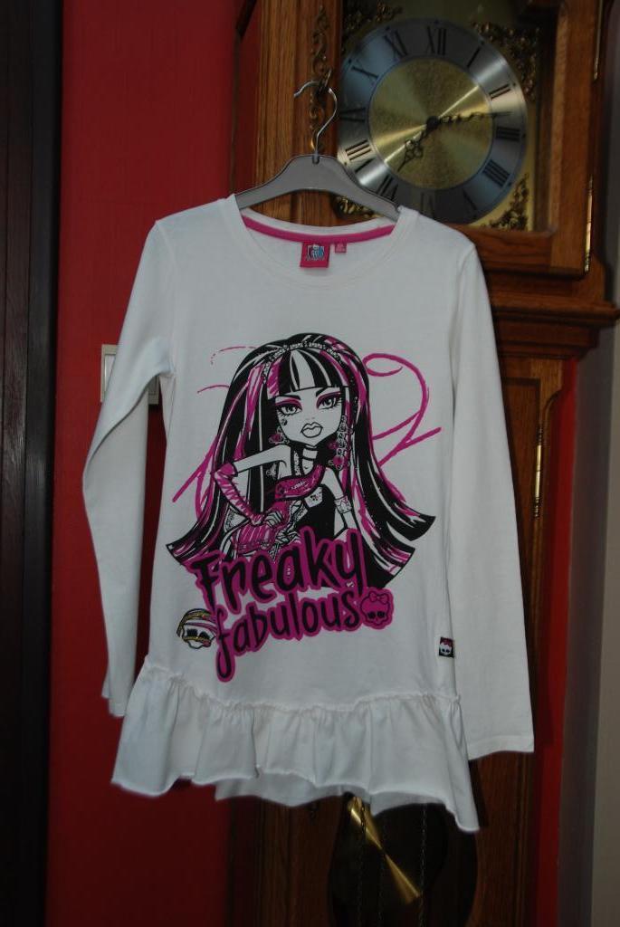Robe T-shirt "Monsterhigh"blanche T152cm ou 11/12A Bon état!, Robe ou Jupe, Enlèvement ou Envoi, Utilisé, TVMANIA