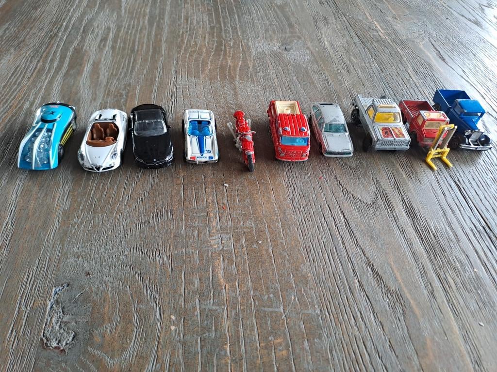 10 vintage, bespeelde majorette autootjes, Ophalen of Verzenden