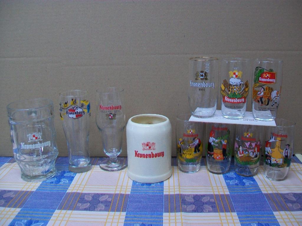 Kronenbourg - Glas - Glazen - Bierpot - 1664 - Carlsberg, Enlèvement ou Envoi, Comme neuf, Verre ou Verres, Autres marques