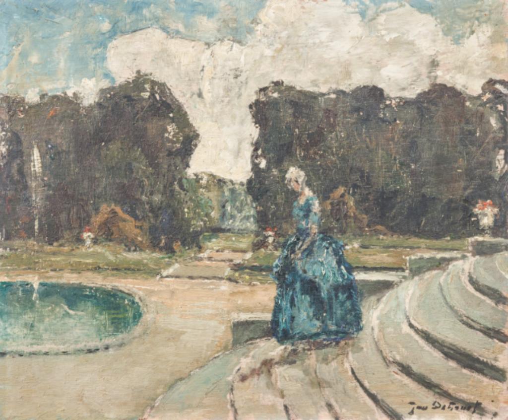 Jan De Graef (1877-1952): Galante dame (66 x 56 cm), Antiek en Kunst, Kunst | Schilderijen | Klassiek, Ophalen of Verzenden