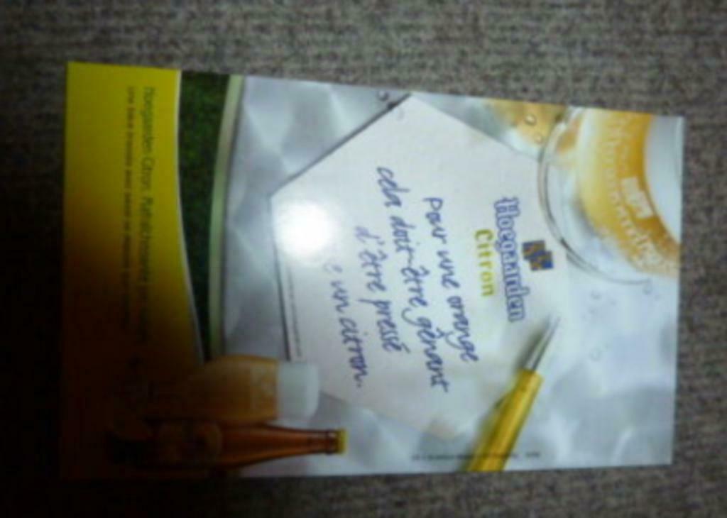 # Reclame HOEGAARDEN CITRON Recto verso : NL / FR, Verzamelen, Ophalen of Verzenden, Gebruikt, Overige typen, Overige merken