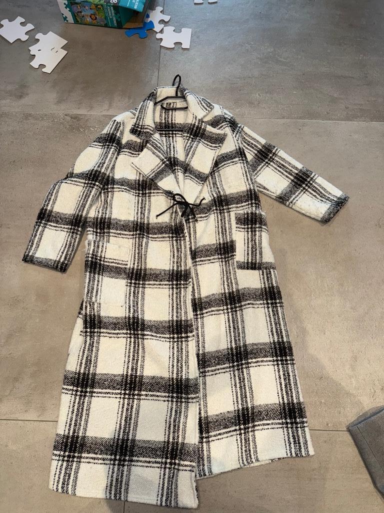 Veste/trench Boutique indépendante blanche/noir, Ophalen of Verzenden, Zo goed als nieuw, Wit
