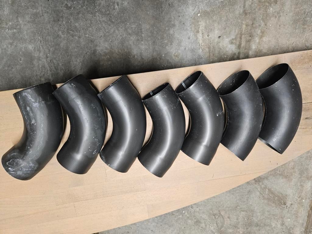 Set van 7 ellebogen diameter 80 zwart, Doe-het-zelf en Bouw, Buizen en Afvoer, Ophalen of Verzenden, Nieuw, Bochten