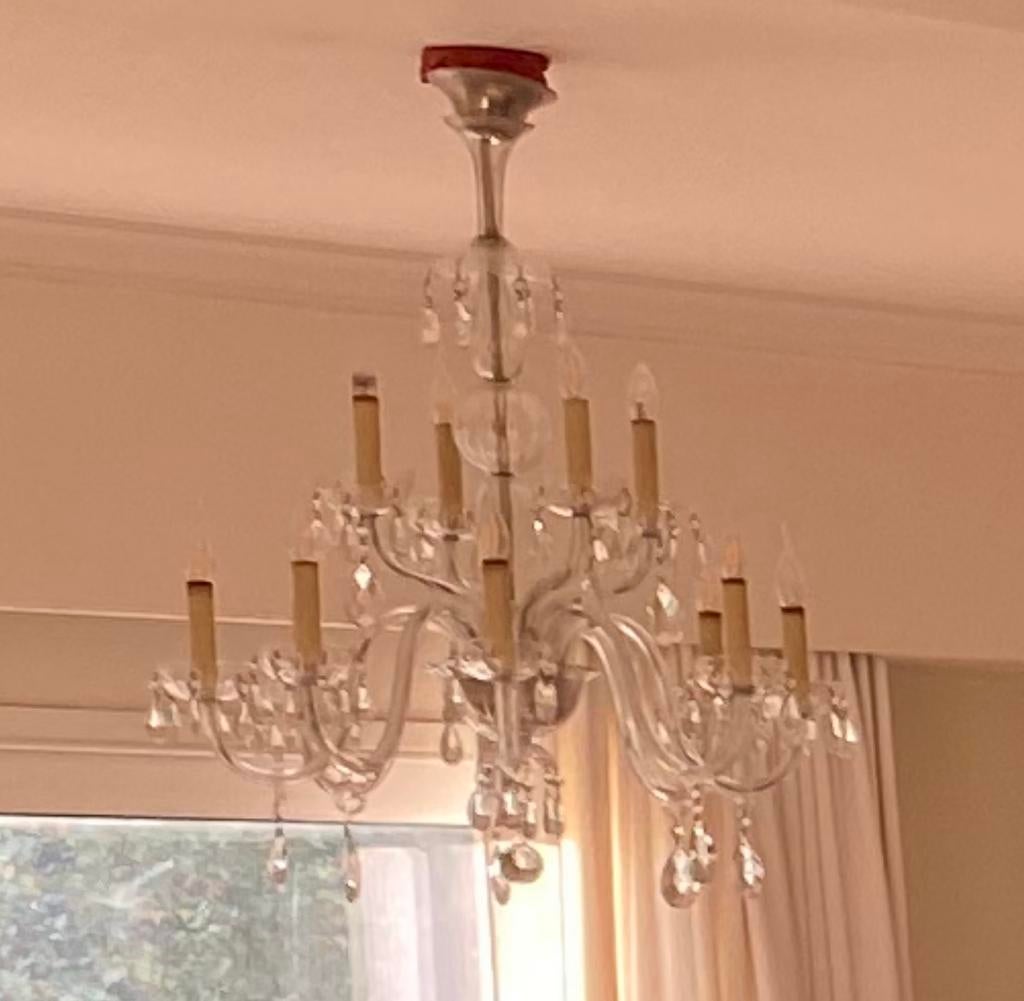 Kroonluchter, Huis en Inrichting, Lampen | Kroonluchters, Ophalen, Gebruikt, Glas