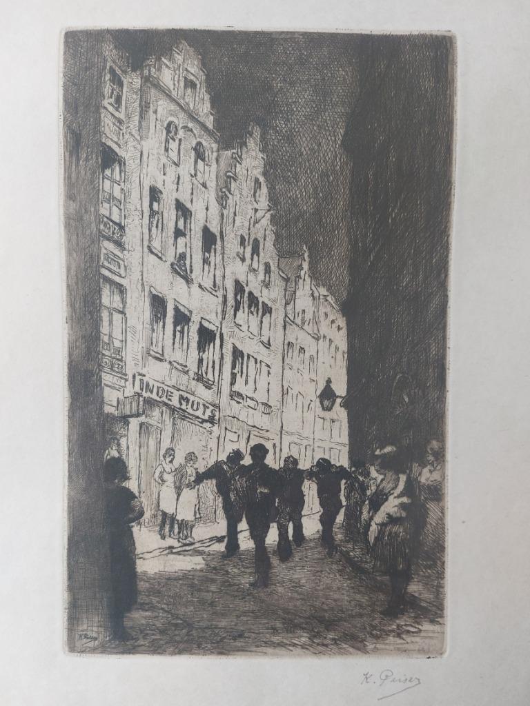 Kurt PEISER Antwerpen 1887 1962 In de muts Schipperskwartier, Antiek en Kunst, Ophalen of Verzenden