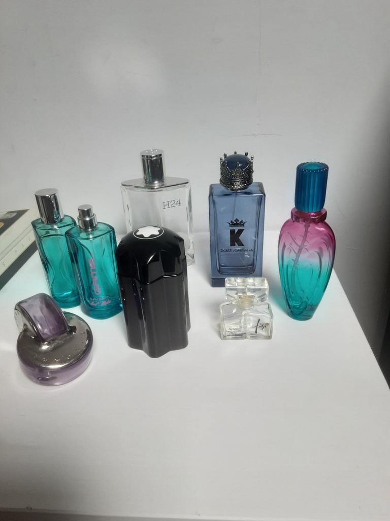 Lot van 8 lege parfumflessen van gerenommeerde merken,, Ophalen of Verzenden, Zo goed als nieuw