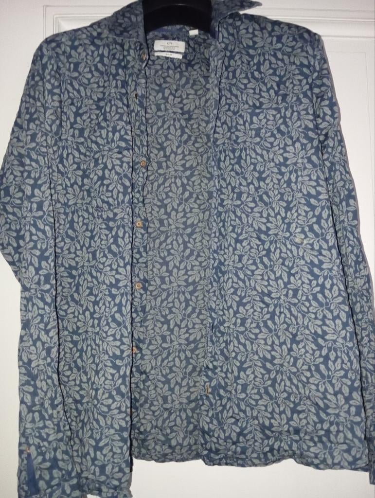 CTF - Chemise fleurie, bleu-gris, taille XXL, lin, Vêtements | Hommes, Enlèvement ou Envoi, Comme neuf