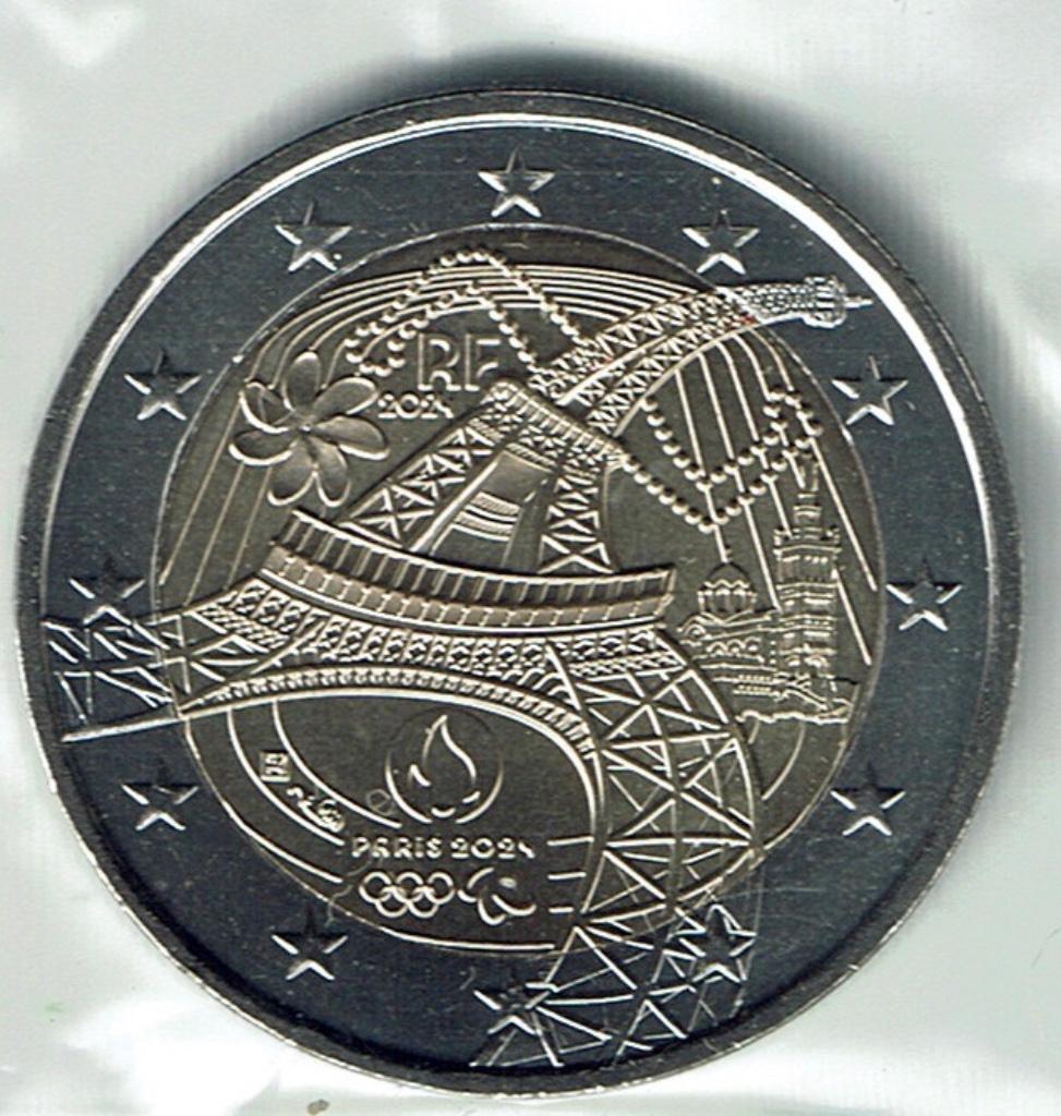 2 euro 2024 Frankrijk Eiffeltoren UNC, Postzegels en Munten, Verzenden, Frankrijk, 2 euro, Losse munt