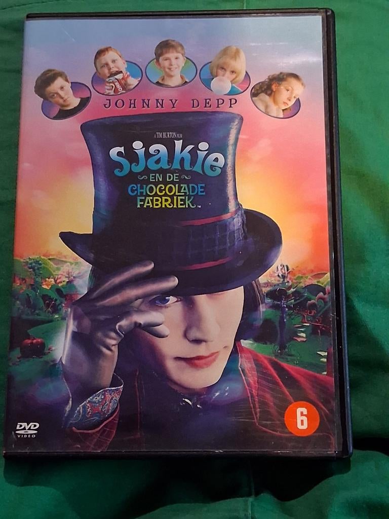 Dvd sjakie en de chocolade fabriek, Johnny Depp/ tim burton, Cd's en Dvd's, Dvd's | Kinderen en Jeugd, Zo goed als nieuw, Film