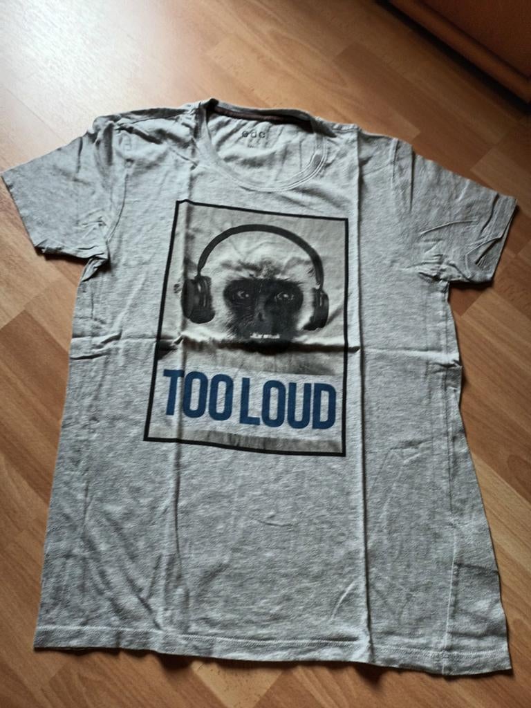 Grijs t-shirt Too loud, Ophalen of Verzenden, Zo goed als nieuw, Grijs