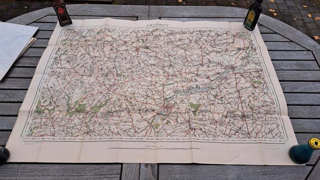 WWII German map Brüssel-August 1941 de GRAMMONT carte, Collections, Enlèvement ou Envoi