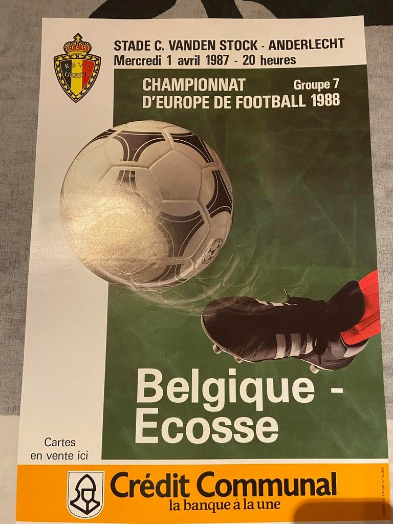 Poster rode duivels 87 belgie vs schotland, Envoi, Neuf, Affiche, Image ou Autocollant