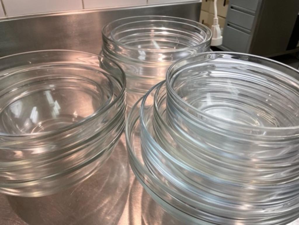 GLAZEN SERVEERKOMMEN, Ophalen, Gebruikt, Effen, Glas