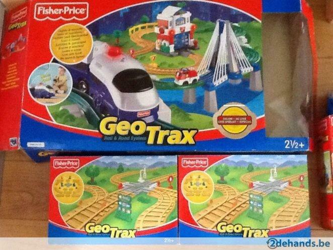 geotrax trein ,treinspoor fisher price  met sporen en extra', Enlèvement ou Envoi, Utilisé