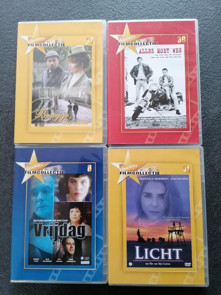 4 X DVD Vlaamse film, CD & DVD, DVD | Néerlandophone, Tous les âges, Comme neuf, Film, Action et Aventure