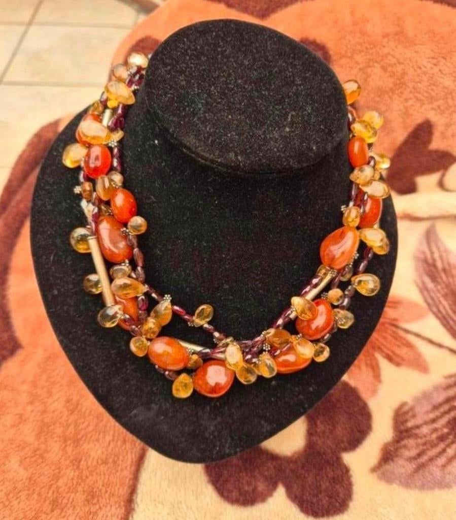 Unieke vintage Amber ketting met goede zilveren slot 925, Ophalen of Verzenden, Zo goed als nieuw