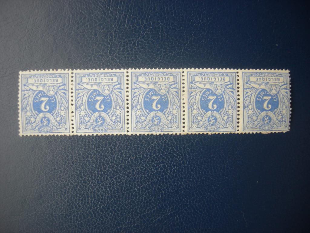 Belgique, COB 27, bande 5, rare, MNH, Non oblitéré, Sans enveloppe, Timbre-poste, Envoi