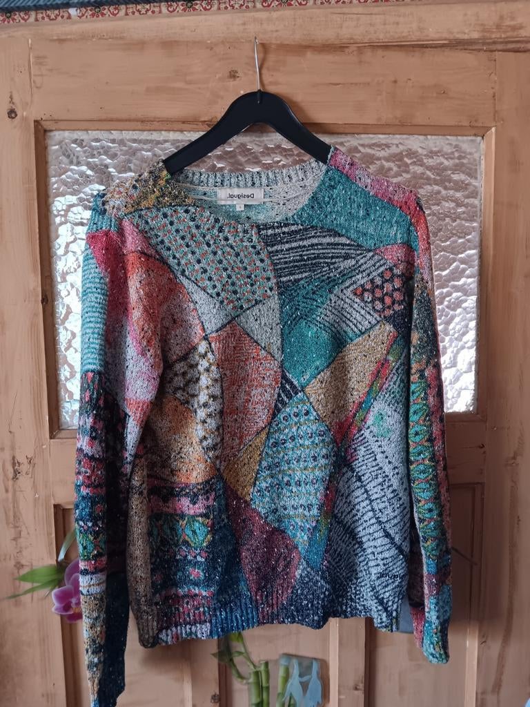 Pull multicolore Desigual, Enlèvement ou Envoi, Autres couleurs, Taille 36 (S), Comme neuf