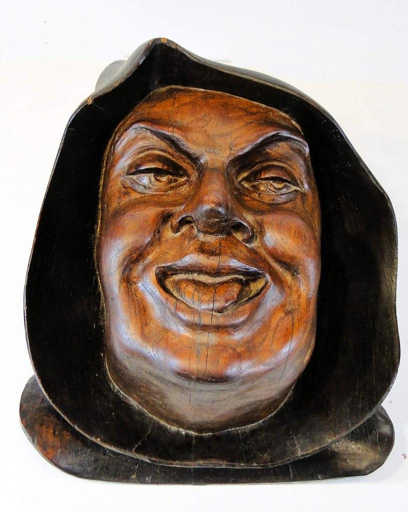 Funky Monk - beeld in hout van lachende monnik, Ophalen of Verzenden