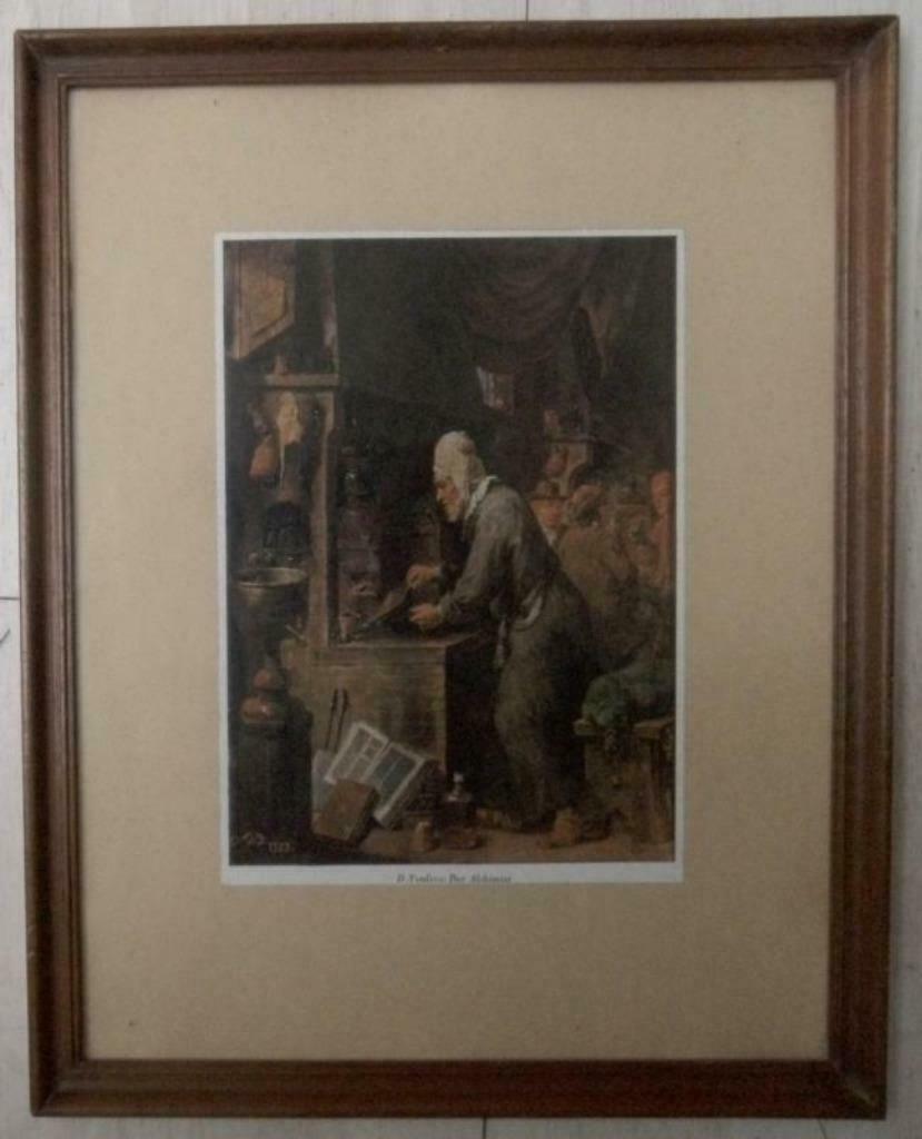 prent De Alchemist (David Teniers de Jonge), Antiek en Kunst, Ophalen of Verzenden