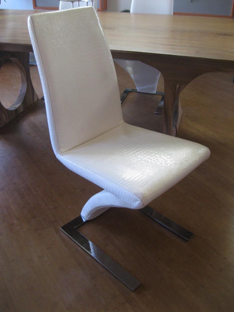 Set de 4 sièges Z d'après Rolf Benz, Maison & Meubles, Chaises, Utilisé, Quatre, Blanc, Enlèvement