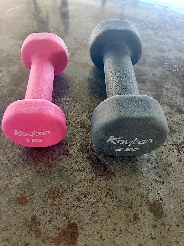 Halterset dumbells gewichten 1x 1kg en 1x 2kg van Kaytan, Ophalen of Verzenden, Zo goed als nieuw, Armen, Halterset