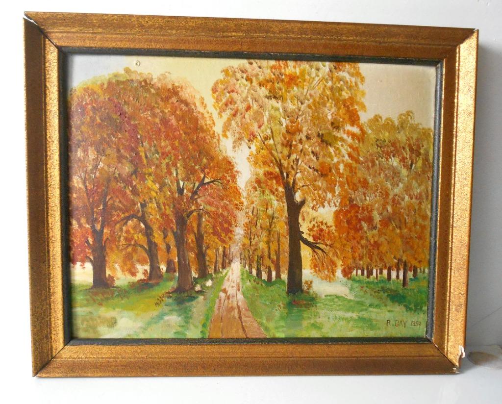 Peinture signée « L'automne dans les bois », Envoi